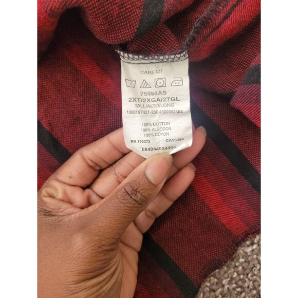 Wrangler Pearl Snap Shirt Mens XXL Long Plaid Flannel Western Cowboy Button Down - Picture 6 of 11